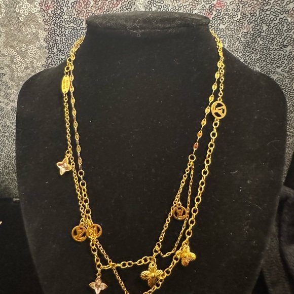 Louis Vuitton Gold Multi-Charm Necklace M61084 LE1224 - Picture 3 of 8